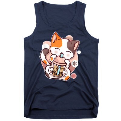 Cat Boba Tea Kawaii Tank Top