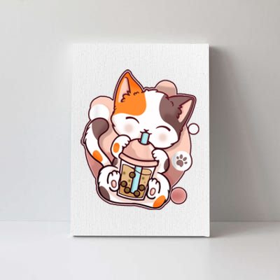 Cat Boba Tea Kawaii Canvas