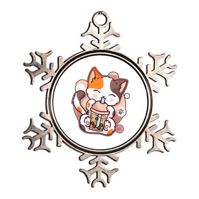 Cat Boba Tea Kawaii Metallic Star Ornament