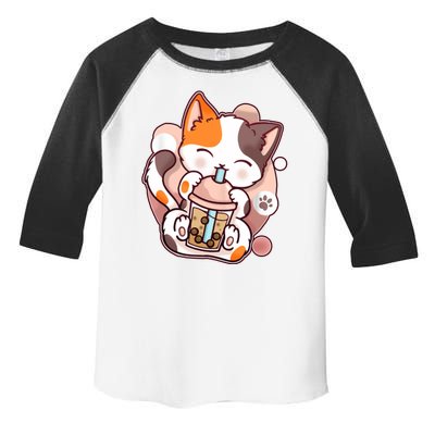 Cat Boba Tea Kawaii Toddler Fine Jersey T-Shirt