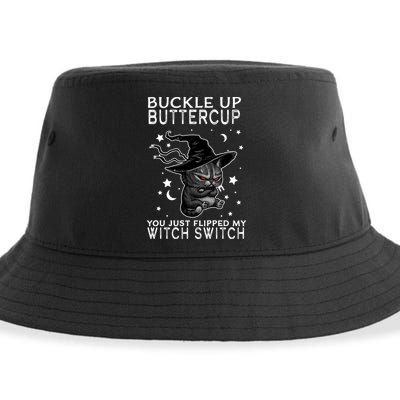 Cat Buckle Up Buttercup You Just Flipped My Witch Switch Sustainable Bucket Hat