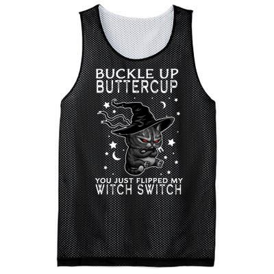 Cat Buckle Up Buttercup You Just Flipped My Witch Switch Mesh Reversible Basketball Jersey Tank