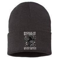 Cat Buckle Up Buttercup You Just Flipped My Witch Switch Sustainable Knit Beanie