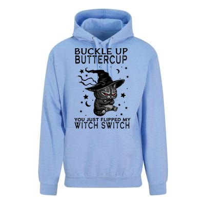 Cat Buckle Up Buttercup You Just Flipped My Witch Switch Unisex Surf Hoodie