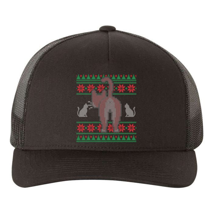 Cat Butt Ugly Christmas Sweater Design Yupoong Adult 5-Panel Trucker Hat