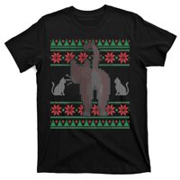 Cat Butt Ugly Christmas Sweater Design T-Shirt