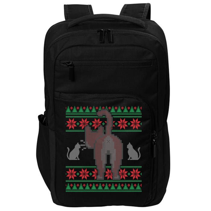 Cat Butt Ugly Christmas Sweater Design Impact Tech Backpack