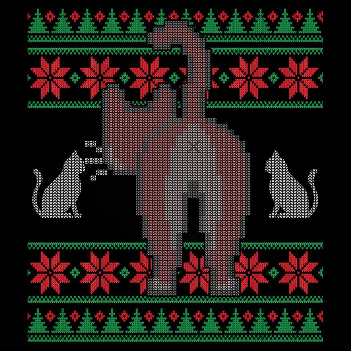 Cat Butt Ugly Christmas Sweater Design Impact Tech Backpack