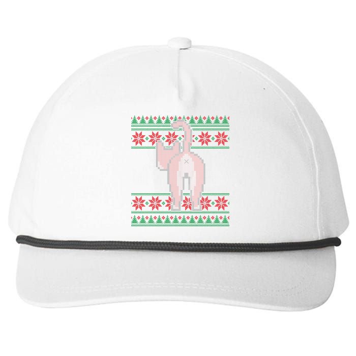 Cat Butt Ugly Christmas Sweater Design Snapback Five-Panel Rope Hat