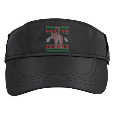 Cat Butt Ugly Christmas Sweater Design Adult Drive Performance Visor