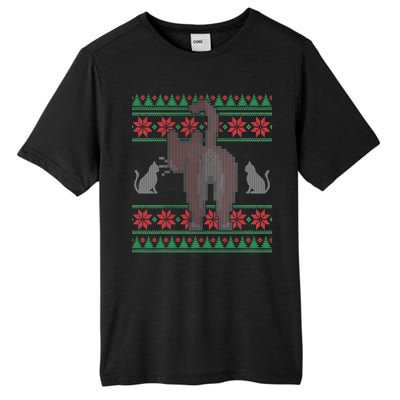 Cat Butt Ugly Christmas Sweater Design Tall Fusion ChromaSoft Performance T-Shirt