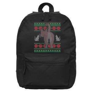 Cat Butt Ugly Christmas Sweater Design 16 in Basic Backpack