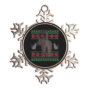 Cat Butt Ugly Christmas Sweater Design Metallic Star Ornament