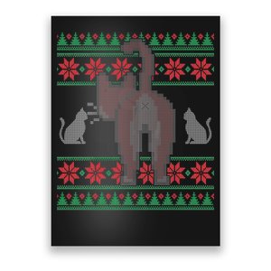 Cat Butt Ugly Christmas Sweater Design Poster