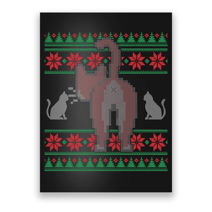 Cat Butt Ugly Christmas Sweater Design Poster