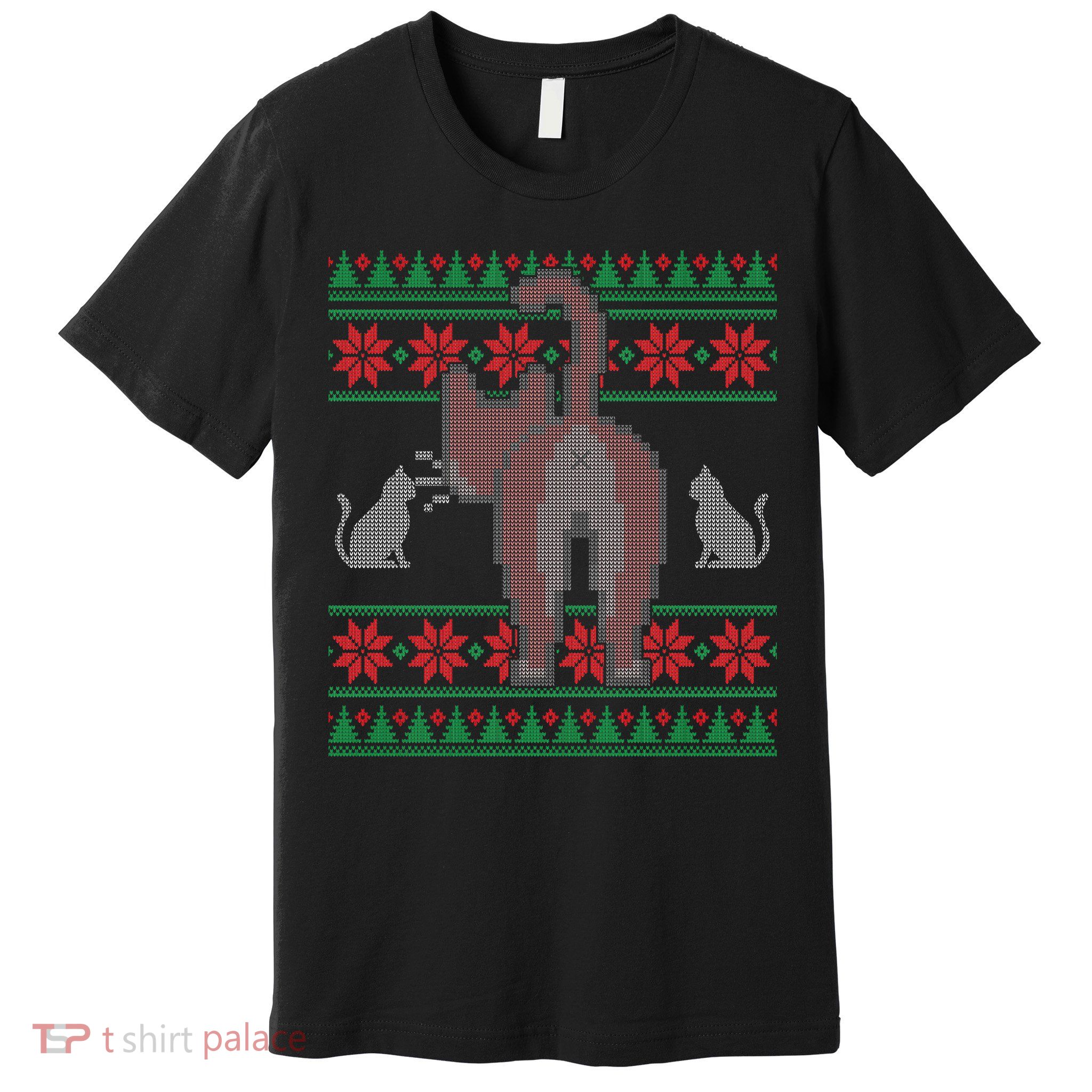 Cat Butt Ugly Christmas Sweater Design Premium T-Shirt