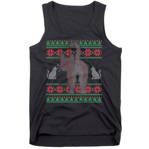 Cat Butt Ugly Christmas Sweater Design Tank Top