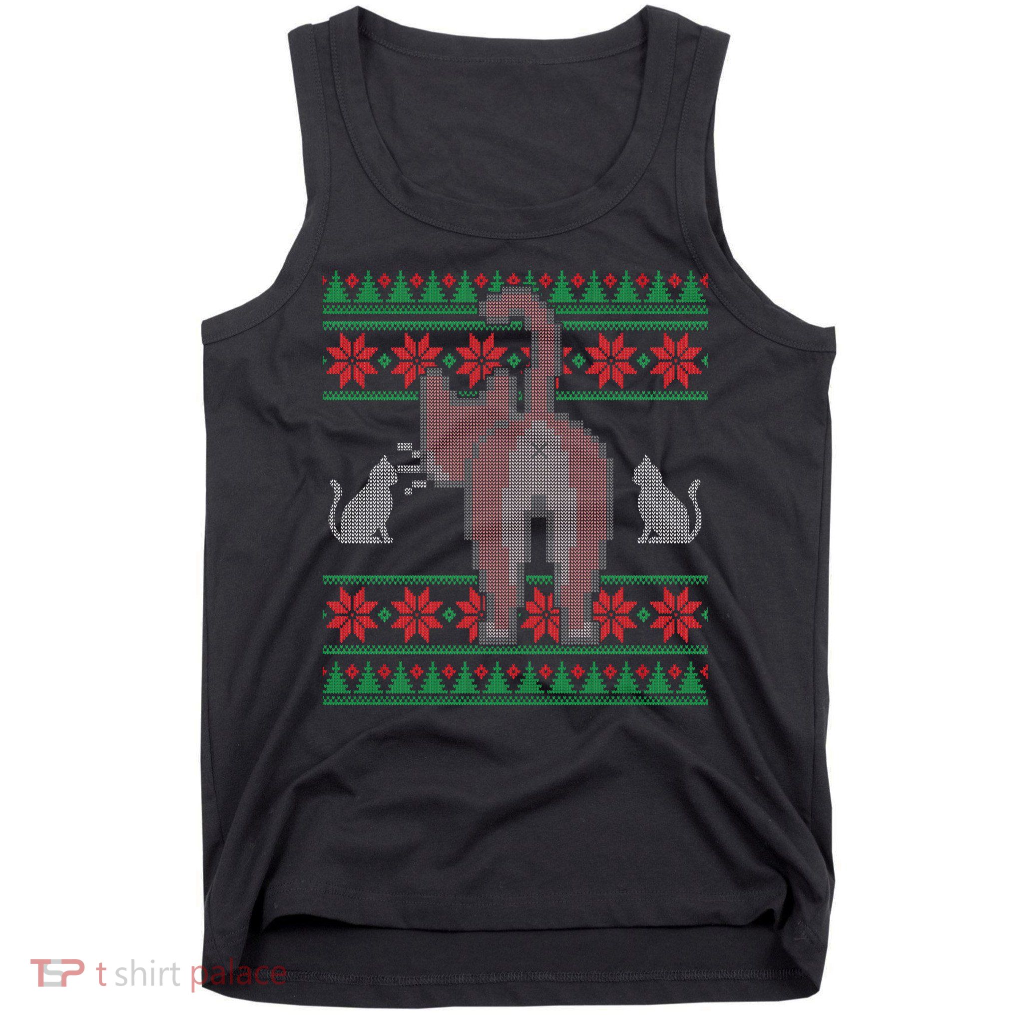 Cat Butt Ugly Christmas Sweater Design Tank Top
