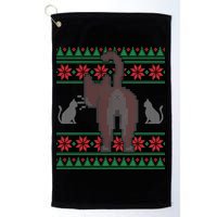 Cat Butt Ugly Christmas Sweater Design Golf Towel