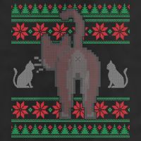 Cat Butt Ugly Christmas Sweater Design Golf Towel