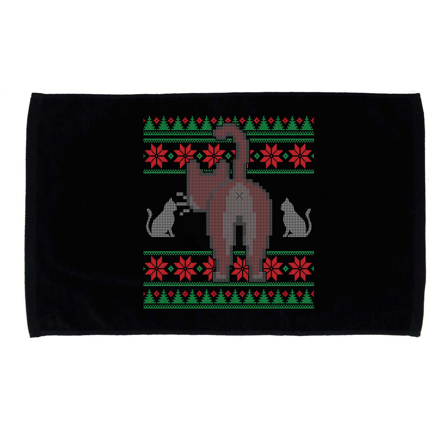 Cat Butt Ugly Christmas Sweater Design Microfiber Hand Towel