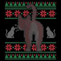 Cat Butt Ugly Christmas Sweater Design Cropped Pullover Crew