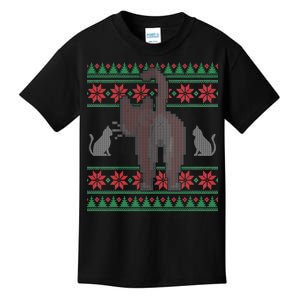 Cat Butt Ugly Christmas Sweater Design Kids T-Shirt