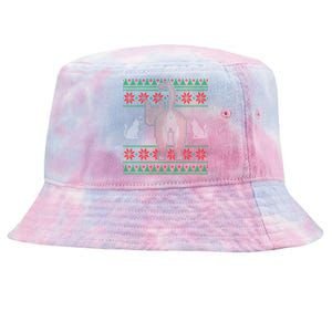 Cat Butt Ugly Christmas Sweater Design Tie-Dyed Bucket Hat