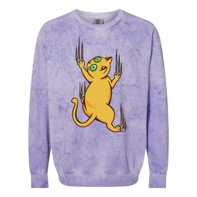 Cat Climbing Colorblast Crewneck Sweatshirt