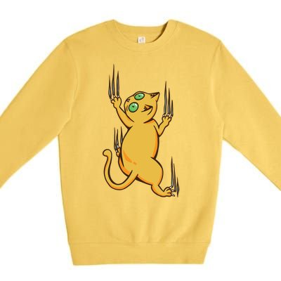 Cat Climbing Premium Crewneck Sweatshirt