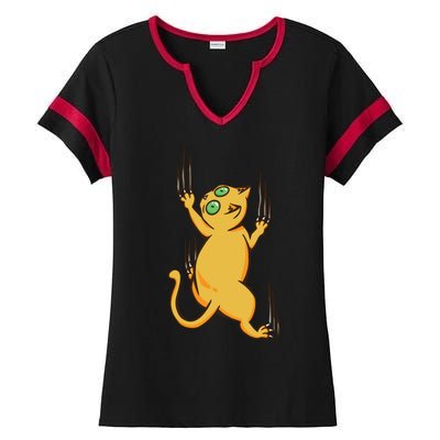 Cat Climbing Ladies Halftime Notch Neck Tee