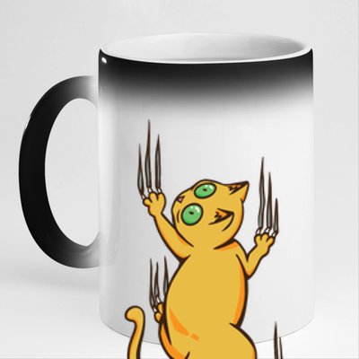 Cat Climbing 11oz Black Color Changing Mug