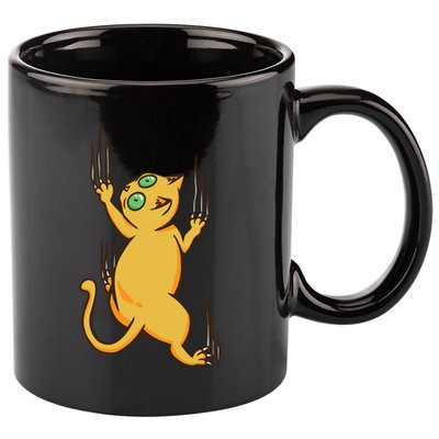 Cat Climbing 11oz C Handle Ceramic Mug
