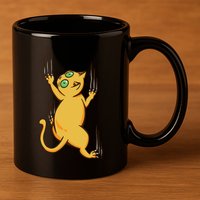 Cat Climbing 11oz C Handle Ceramic Mug