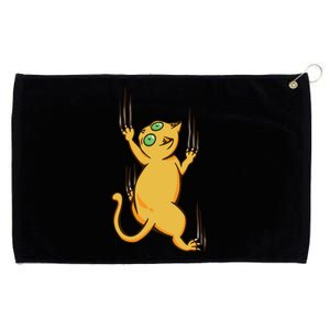 Cat Climbing Grommeted Golf Towel