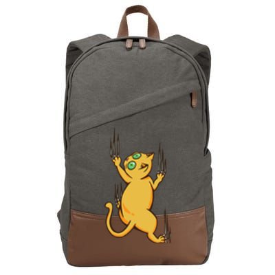 Cat Climbing Cotton Canvas Backpack