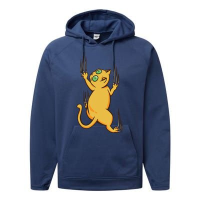 Cat Climbing Performance Fleece Hoodie