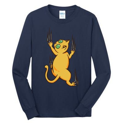 Cat Climbing Tall Long Sleeve T-Shirt