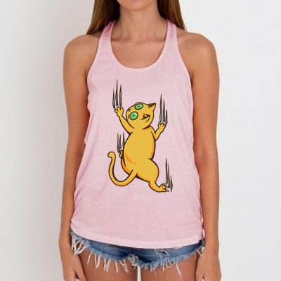 Cat Climbing Women's Knotted Racerback Tank