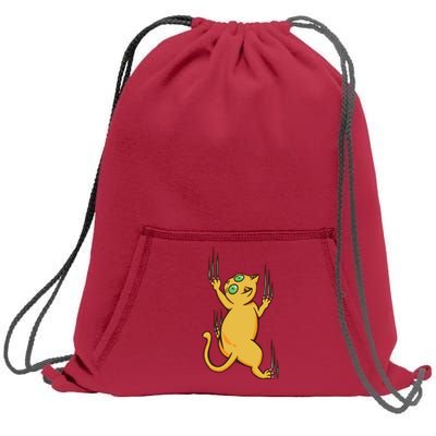 Cat Climbing Sweatshirt Cinch Pack Bag