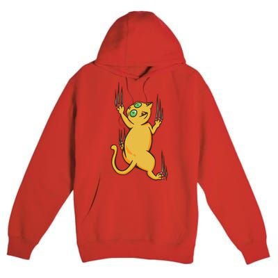 Cat Climbing Premium Pullover Hoodie