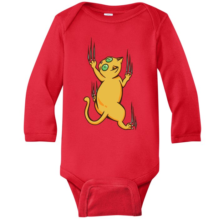 Cat Climbing Baby Long Sleeve Bodysuit