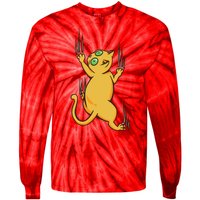 Cat Climbing Tie-Dye Long Sleeve Shirt