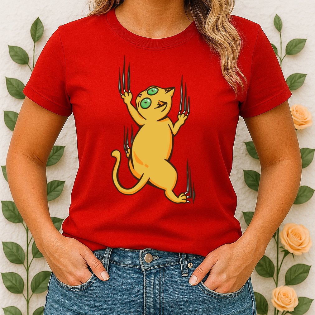 Cat Climbing Womens T-Shirt