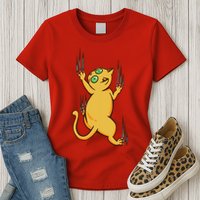 Cat Climbing Womens T-Shirt