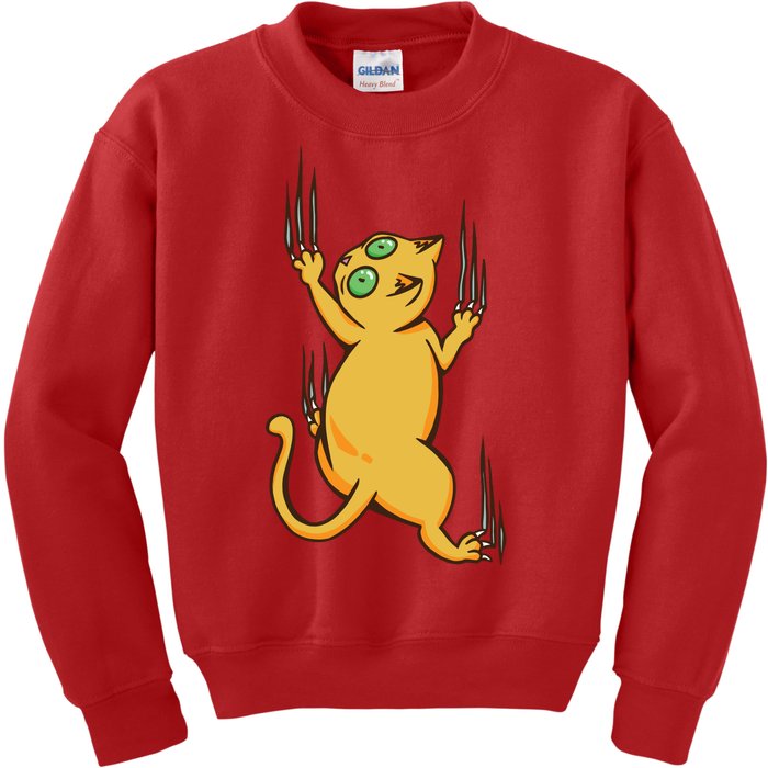 Cat Climbing Kids Sweatshirt