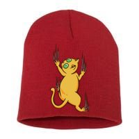 Cat Climbing Short Acrylic Beanie