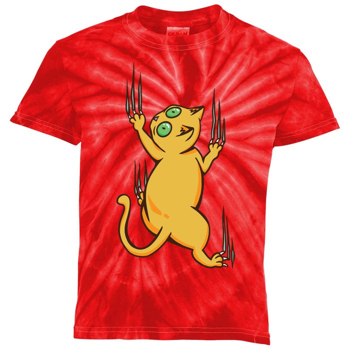 Cat Climbing Kids Tie-Dye T-Shirt