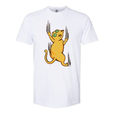 Cat Climbing Softstyle CVC T-Shirt