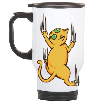 Cat Climbing Stainless Steel Travel Mug